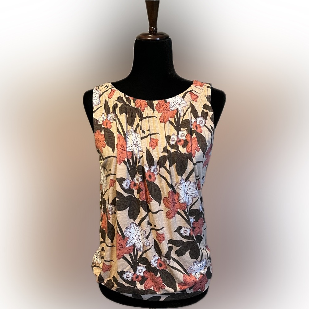 LOFT Multicolor Floral Sleeveless Blouse size S
